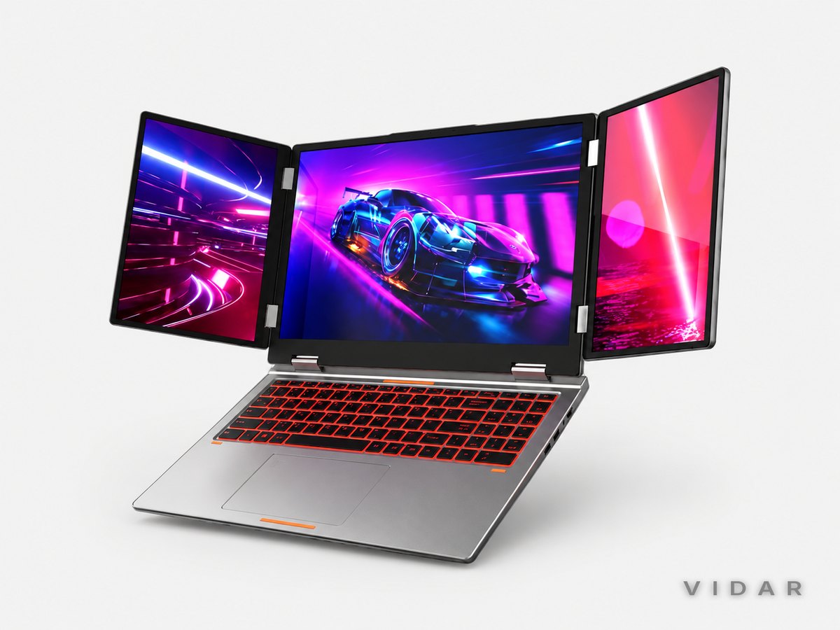 Vidar Triptych 16 Triple-Screen Laptop — product photo